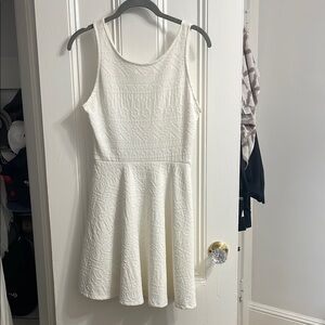 White Aztec Pattern Flare Mini Dress